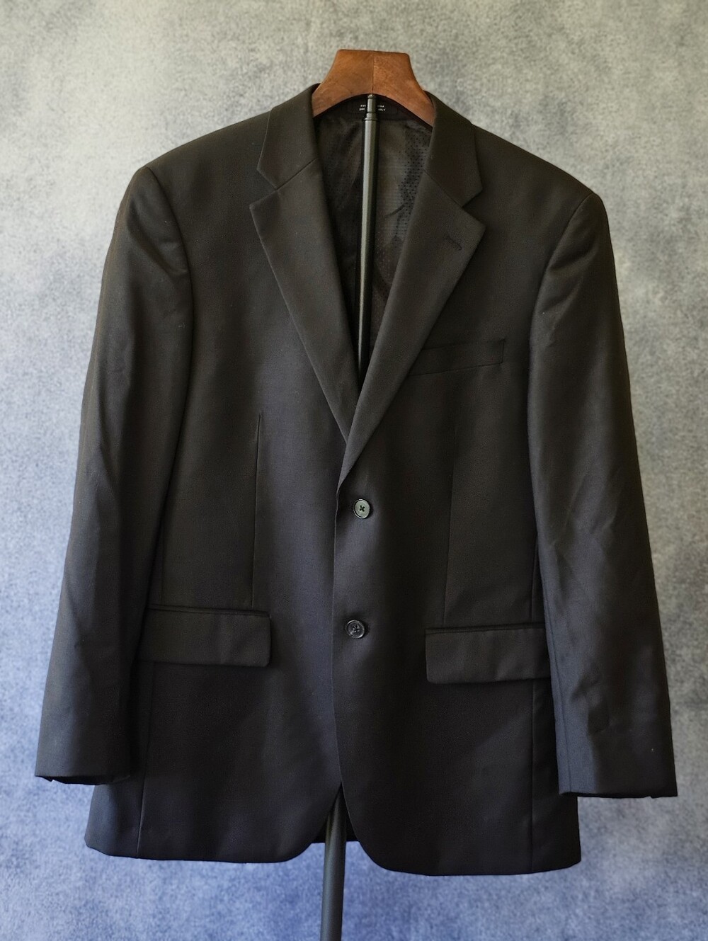 Alfani Macy's Men's 36S Suit Jacket Blazer Black Wool Cashmere 2-Button